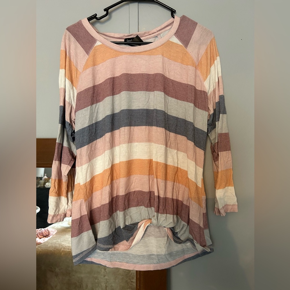 Casual Striped Long Sleeve Tee